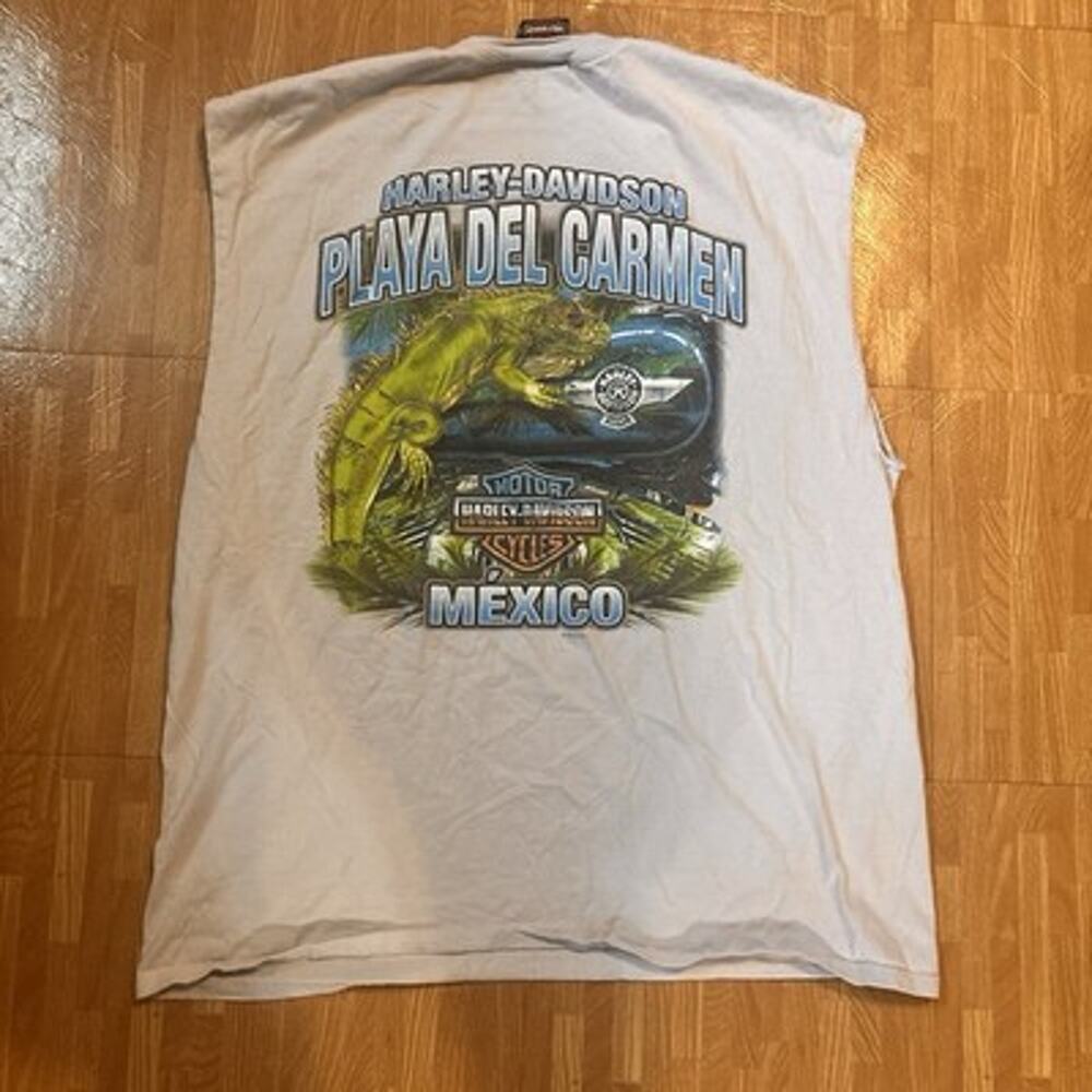 Harley Davidson Playa Del Carmen Mexico Sleeveless Shirt Men XL Iguana 2019